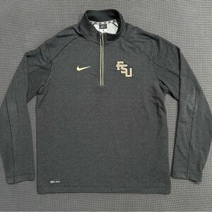 Nike Dri Fit Florida State Seminoles Quarter Zip Pullover Gray Men Large